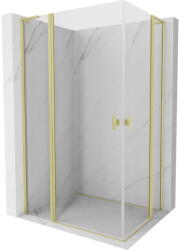 Mexen Mist L Duo nyíló zuhanykabin 120 x 115 cm, átlátszó, arany kefés - 8A4L-120-115-55-00 (8A4L-120-115-55-00)