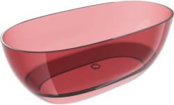 Mexen Pure rózsa önállóan álló átlátszó kád 170 x 80 cm, króm lefolyó - 58071708003 (58071708003)