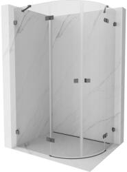 Mexen Lunar íves zuhanykabin balra nyíló félköríves 100 x 70 cm, átlátszó, gunmetál szálcsiszolt - 833-100L-070P-66-00 (833-100L-070P-66-00)