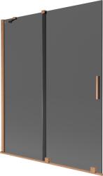 Mexen Velar 2-szárnyas toló fürdőkád paraván 140 x 150 cm, grafit, kefe-ezüst - 896-140-000-41-65 (896-140-000-41-65)