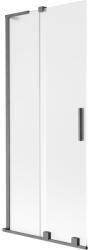 Mexen Velar L dupla szárnyú fürdőkádparaván, 2-szárnyú tolóajtó 80 x 150 cm, szatén, gun szürke kefélt - 896-080-003-31-66 (896-080-003-31-66)