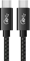 Fusion Superior USB-C apa - USB-C apa 4.0 Adat és töltő kábel - Fekete(1.5m) (FUS8K40GBBK) (FUS8K40GBBK)