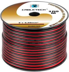 Cabletech Réz hangszórókábel piros-fekete 2x2, 5mm2 /méter