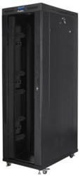 Lanberg 19" szabadon álló rack szekrény 42U/800X1200 üvegajtó, lapraszerelt, LCD kijelző, fekete V2 (FF01-8242-12BL)