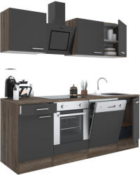 Leziter 220 Yorki Konyhablokk - Yorki Tölgy Korpusz, Selyemfényű Antracit Front, Alsó Sütős Elem
