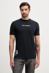 Karl Lagerfeld t-shirt sötétkék, sima, 554235.755403 - sötétkék XXL