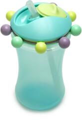 Melii Bögre szívószállal és számlappal, 340 ml kék (790693120009) (790693120009)