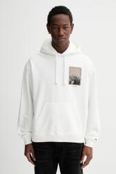 Tommy Hilfiger pamut melegítőfelső bézs, nyomott mintás, kapucnis, DM0DM22090 - bézs XL