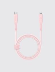 Energea Flow C94 USB-C apa - Lightning apa 2.0 Adat és töltő kábel 1.5m - Rózsaszín (CBL-FLCL-PNK150M) (CBL-FLCL-PNK150M)