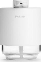 Brabantia MindSet folyékonyszappan-adagoló csepegésbiztos pumpával 200ml üveg tartály acél burkolat szikrázó fehér ásványi textúra - 303227 (303227) (303227)