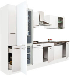 Leziter Yorki 310 Konyhablokk - Fehér Korpusz, Selyemfényű Fehér Front, Alulfagyasztós Hűtős Szekrénnyel