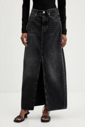 Tommy Jeans farmer szoknya fekete, maxi, egyenes, DW0DW21576 - fekete 30