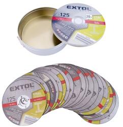 Extol vágókorong 20 db, acélhoz; 125×1×22, 2mm, max 12200 ford/perc, fémdobozban (106903) - sipibolt