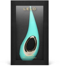 LELO Csiklóvibrátor, Lelo, Dot Aqua, 16, 5 cm, türkiz, akkumulátoros, vízálló, bársonyos szilikon, rugalmas hegy, 8 mód, 8 intenzitás, ellipszis mozgás