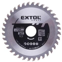 Extol körfűrészlap, keményfémlapkás, 125×22, 2mm (tengely átm), T36; 2, 2 mm lapkaszélesség, max. 10.000 ford/perc (19103)