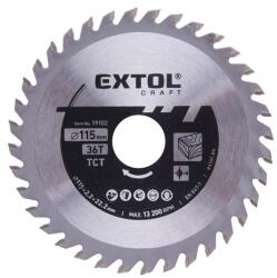 Extol körfűrészlap, keményfémlapkás, 115×22, 2mm (tengely átm), T36; 2, 2 mm lapkaszélesség, max. 11.000 ford/perc (19102)