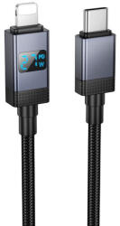 Cable USB C to Lightning Hoco PD 27W with display 1 m X118 black (6942007655064)