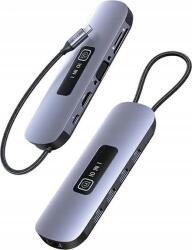 USAMS ADAPTER HUB 10in1 USB-C HDMI VGA RJ45 ETHERNET TF/SD MEMÓRIAKÁRTYA 3xUSB (SJ644HUB01) (SJ644HUB01)