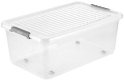 Keeper Leo Műanyag Kerekes Tárolódoboz tetővel 37L - Átlátszó (0611001001) (0611001001)