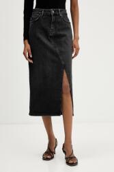 HUGO Blue farmer szoknya fekete, midi, egyenes, 50546327 - fekete S