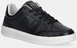 Tommy Hilfiger bőr sportcipő TH HERITAGE COURT SNEAKER LTR - fekete Női 36