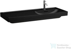 Laufen MEDA 120x46 cm-es mosdó bal oldali pulttal, matt fekete H8171197161041 (H8171197161041)