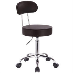 Velora Saloon Line NOVA Onyx - gurulós fodrász szék deréktámasszal, fekete (GH-U68FA-BL)