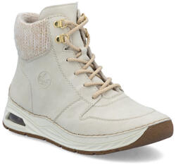 Rieker női fűzős cipzáras bézs bokacipő 44555-60