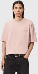 AllSaints pamut póló UNDERGROUND - rózsaszín M