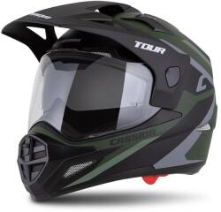 Cassida Tour 2.0 X-tra Cross Bukósisak Felnyitható plexivel és Napszemüveggel, Pinlock előkészítéssel (Matt Zöld-Szürke-Fekete)