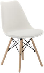 Garden line 4 db MŰANYAG SZÉK FA LÁBAKKAL PÁRNÁVAL - FEHÉR (4db) (FAT2936)