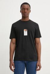 HUGO pamut póló fekete, férfi, nyomott mintás, 50530683 - fekete S