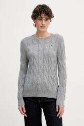 Tommy Hilfiger gyapjú pulóver könnyű, bordó, WW0WW43586 - szürke S