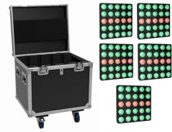 EUROLITE Set 4x LED Pixel Matrix Panel 5x5 RGB/WW + Flightcase with wheels (20001044)