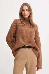 Calvin Klein pulóver meleg, barna, félgarbó nyakú, LV044D361G - barna XS