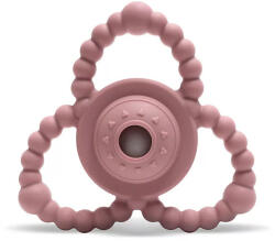 Lorelli Természetes szilikon csörgő-rágóka - Deep Pink