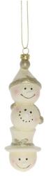  Dekoráció hóember akasztós, műanyag, 5x6, 2x15, 2 cm, krém, arany (B17055-22M05)