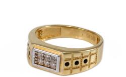 Ékszershop Fekete-fehér köves arany pecsétgyűrű (1326446)