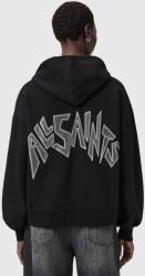 AllSaints pamut melegítőfelső fekete, nyomott mintás, kapucnis, W090JD - fekete M