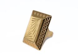 Ékszershop Vésett és matt mintás koporsós arany pecsétgyűrű (1325878)