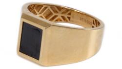 Ékszershop Fekete köves arany pecsétgyűrű (1303557)