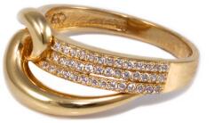 Ékszershop Zöld-fehér köves végtelen jeles arany gyűrű (1300557)