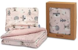 Sensillo 2 részes pamut-muszlin ágynemű szett díszdobozban - Rózsaszín erdei állatok