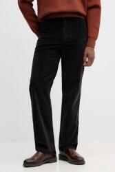 Calvin Klein kordbársony nadrág fekete, egyenes, LV04RD605G - fekete 33/32