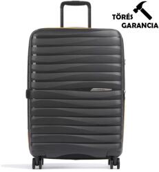 Jump fekete polypropylén négy kerekű közepes bőrönd w24 xwave