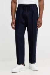 Benetton gyapjú nadrág sötétkék, egyenes, 47WUUF05V - sötétkék M