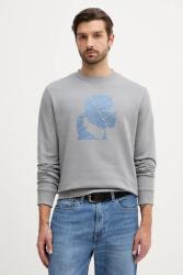 KARL LAGERFELD pamut melegítőfelső szürke, nyomott mintás, 554917.705405 - szürke XL