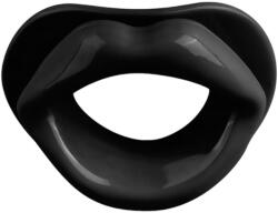 Ida Leather - nyitott szájpecek (fekete) - sexshopcenter