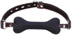 Ida Leather - csont alakú szájpecek (fekete) - sexshopcenter