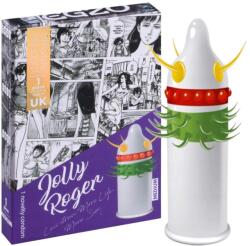 Egzo Jolly Roger - tüskés, pontozott óvszer (1 db) - sexshopcenter
